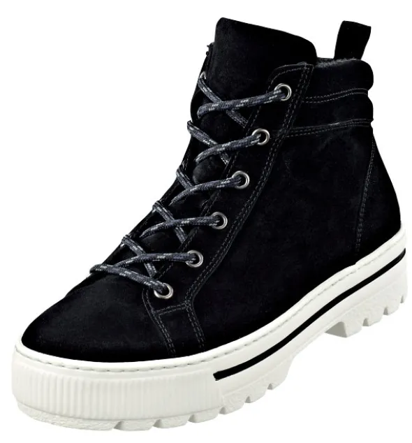 Auffälliger Schnürstiefel mit dicker weißer Sohle von Gabor