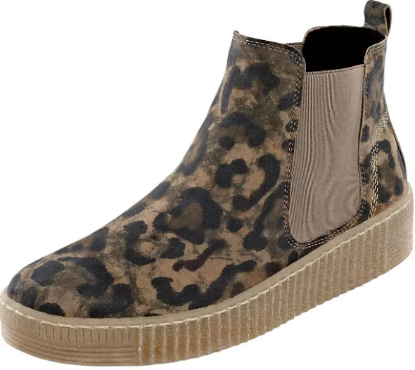 Chelsea Boots mit Plateausohle in Kreppoptik