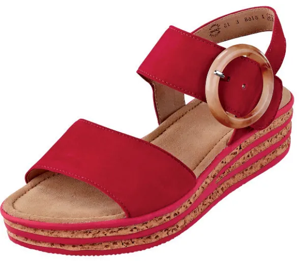 Gabor Sandalette mit Korksohle und großem Deko-Ring