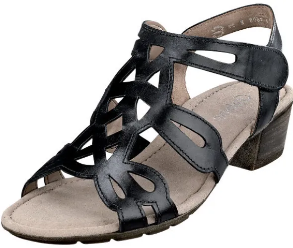 Gelochte Gabor Sandalette mit Klettverschluss
