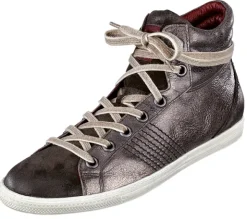 Hochschaftsneaker in glänzendem Metallic-Farbton