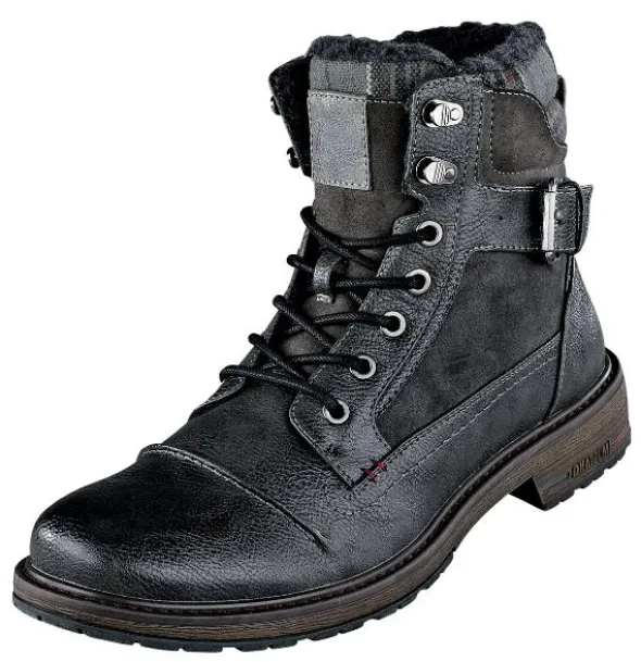 Mustang Schnürboots mit Zierschnalle und karriertem Schlupf