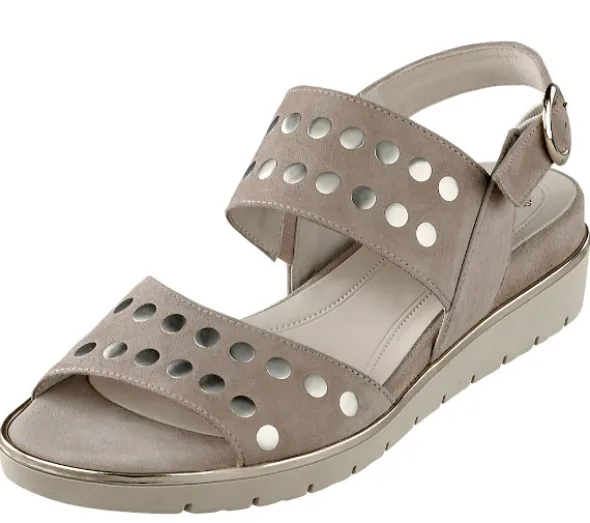 Nietenbesetzte Riemensandalette