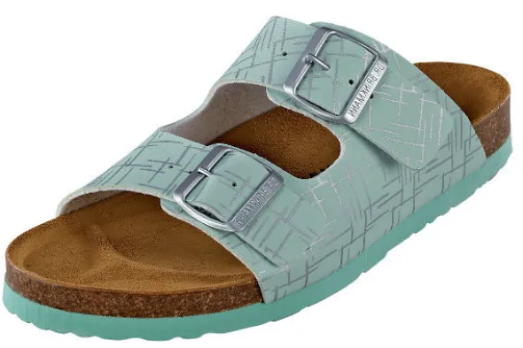 Pantolette mit grafischem Design in mint von Dr. Brinkmann