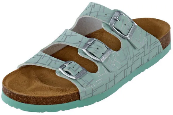 Pantolette mit grafischem Design in mint von Dr. Brinkmann