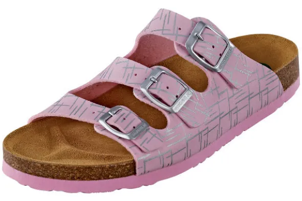 Pantolette mit grafischem Design in rosa von Dr. Brinkmann