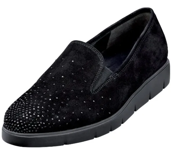 Slipper mit Strasssteinchen oder gold reptilgeprägt