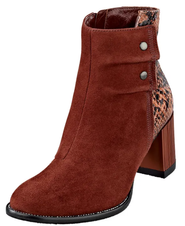 Softwaves Stiefelette aus zwei Obermaterialkombinationen mit Raffung an der Auß