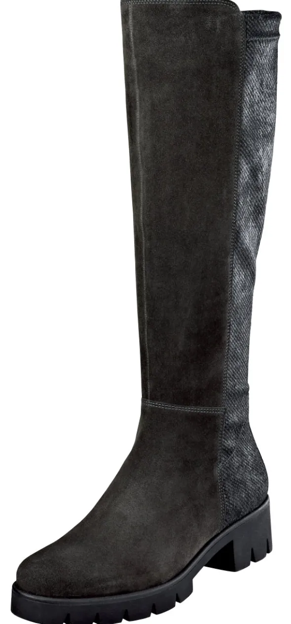 Stiefel in optisch abgesetzter Materialkombination mit Stretchanteil im hinteren Bereich