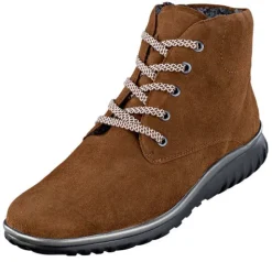 Warme Schürstiefelette mit gemusterten Schnürbändern von Semler